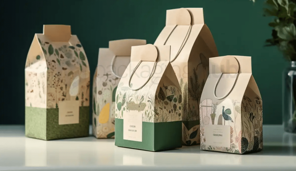 Bao bì có thể được làm từ các vật liệu tự nhiên như giấy, bột gỗ, tre, hoặc các chất liệu dễ phân hủy sinh học